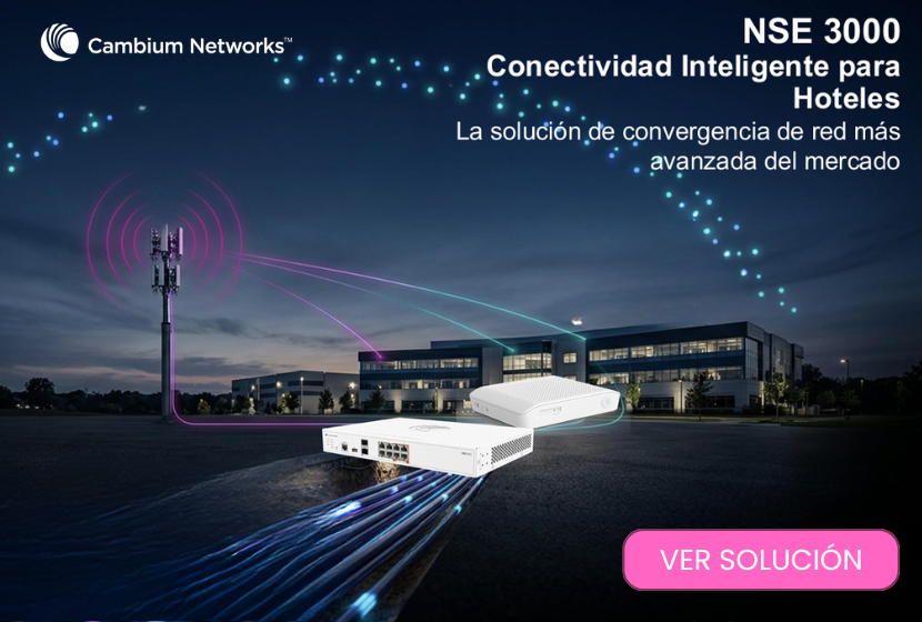 El NSE 3000 de Cambium Networks unifica GPON, Starlink y 5G con failover en menos de 1 segundo e IP pública sin CGNAT. Solución con WIFIDOM, mayorista oficial de Cambium en España.